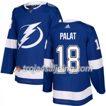 Tampa Bay Lightning tröja Ondrej Palat 18 Adidas 2017-2018 Blå Authentic - NHL Tröjor Herr